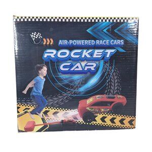 Air Powered Race Cars Rocket Set Launcher Jump‎ Ramp Decals Kids Toy Red Box